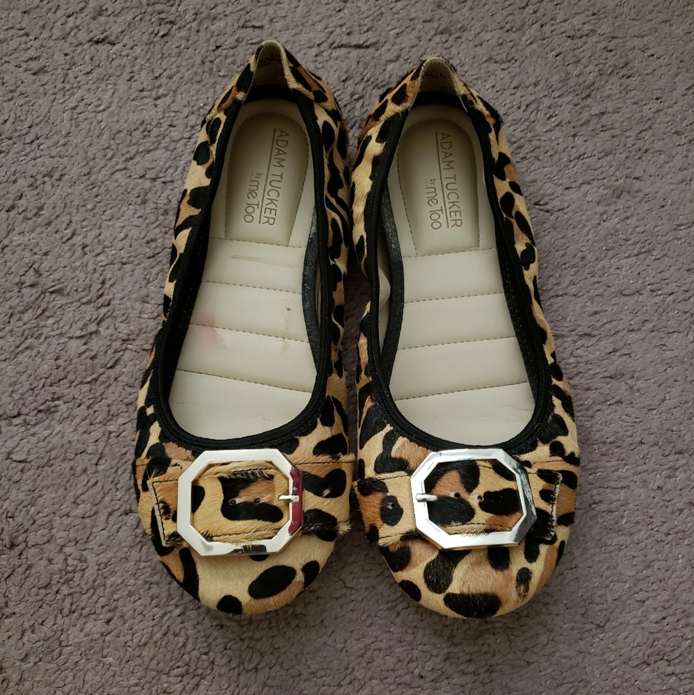 Me Too pony hair leopard comfort flats Sz 7.5